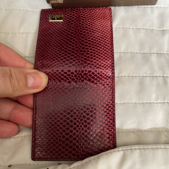Small lizard red coin purse 👛 from Gucci Italy red and silver with box wallet - Picture 3 of 6